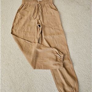 Tan Drawstring Jogger Pants